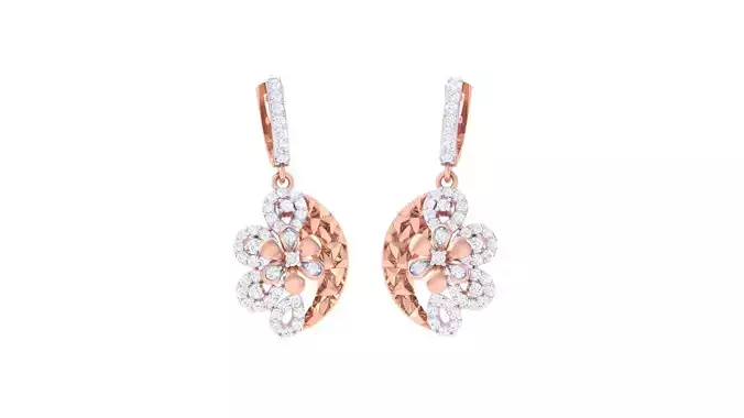 Flower High Jewelry Earrings 3dm stl 3dm stl obj mtl 3mf details