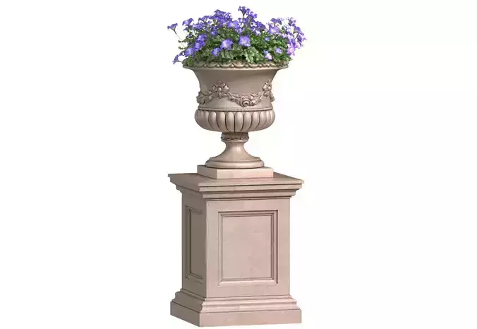 Flower Petunia purple in a classic vase for decorating