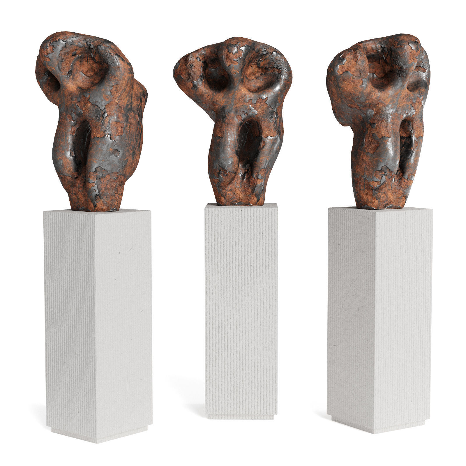 Abstract modern art pedestal Low-poly 3D model_1