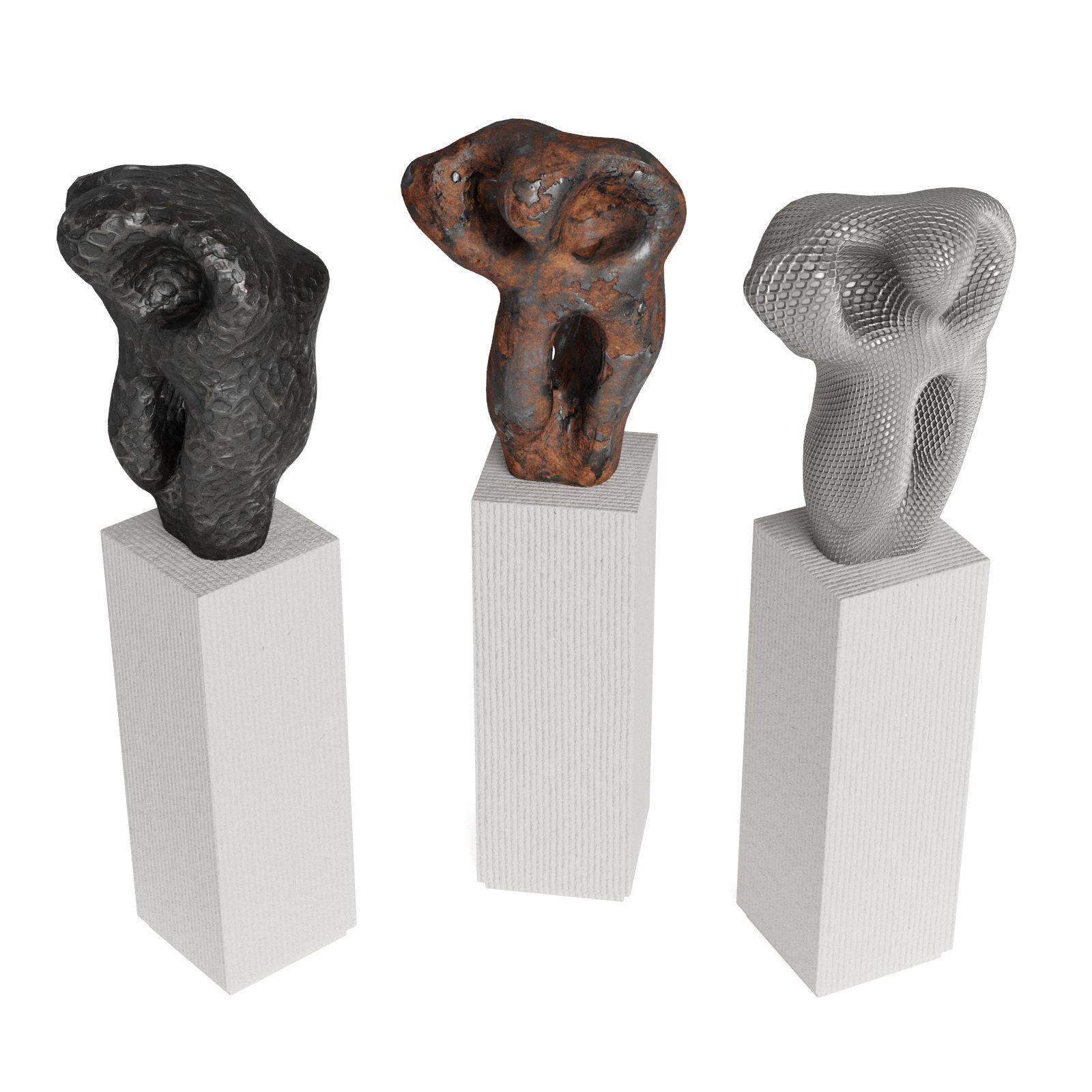 Abstract modern art pedestal Low-poly 3D model_4