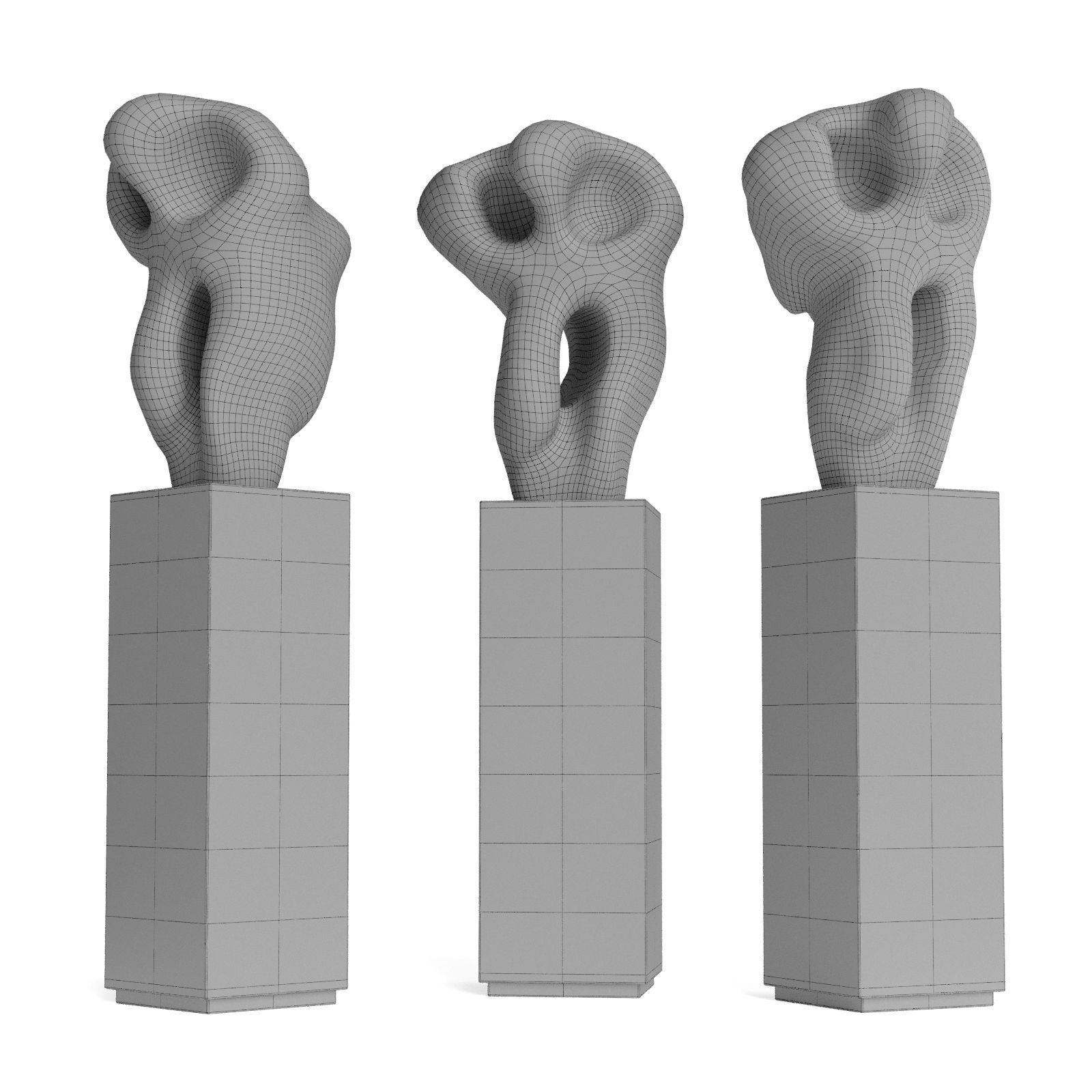 Abstract modern art pedestal Low-poly 3D model_5