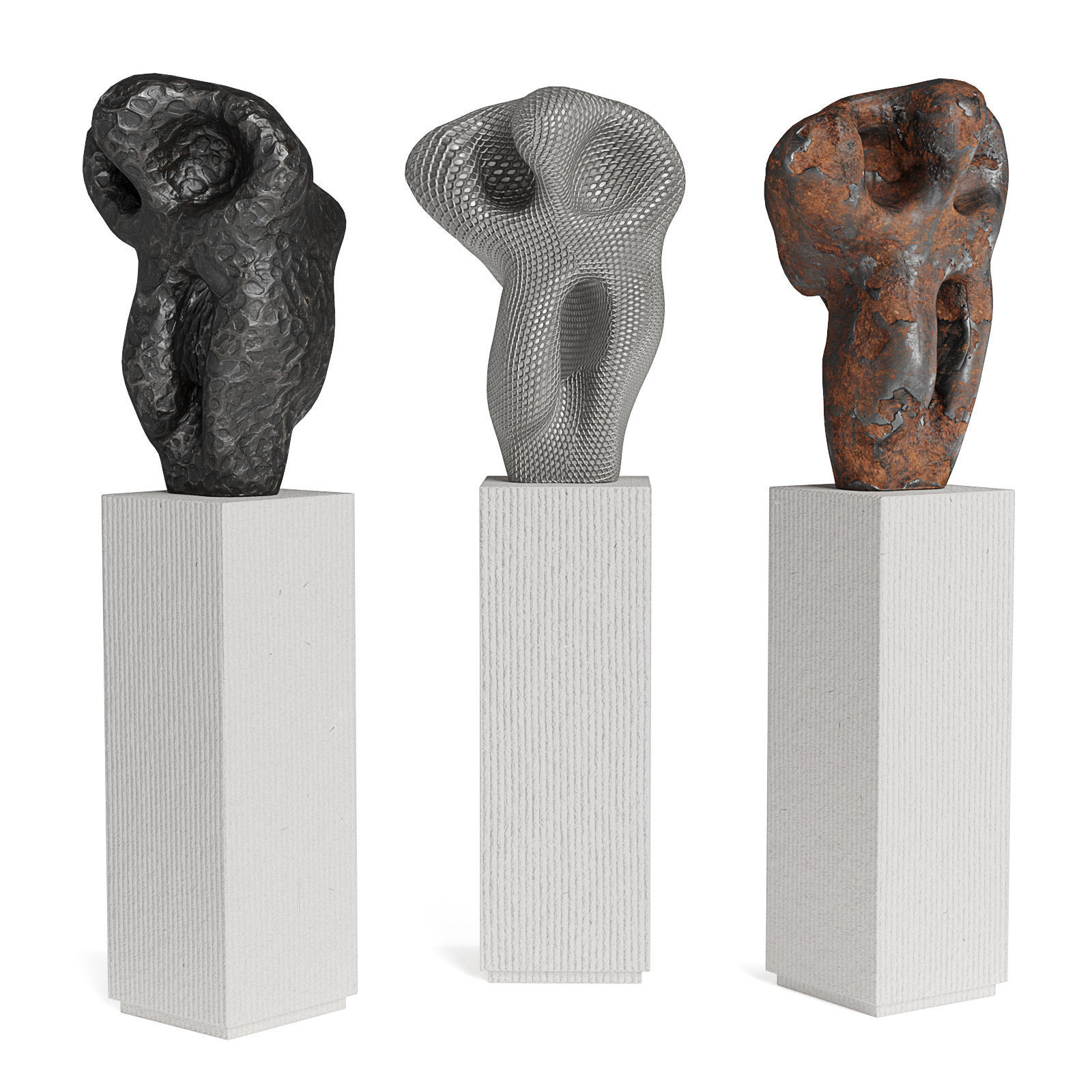 Abstract modern art pedestal Low-poly 3D model_3