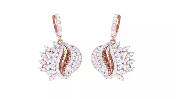 Flower High Jewelry Earrings 3dm stl 3dm stl obj mtl 3mf details