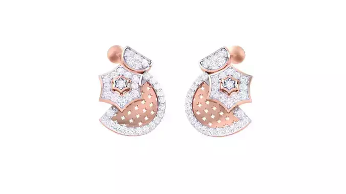 Flower High Jewelry Earrings 3dm stl 3dm stl obj mtl 3mf details