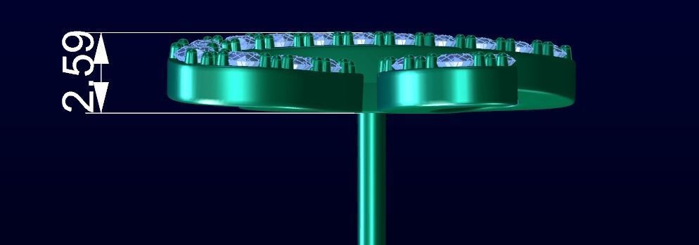 Letter H Stud Earrings 3D print model_3