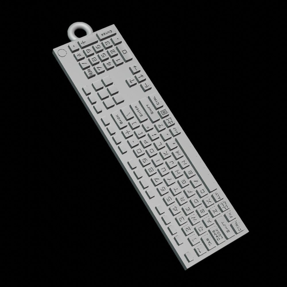 Keyboard-necklace 3D print model_3