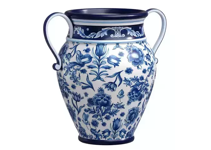 Italian vase Flowerpot with hand painted Santorini