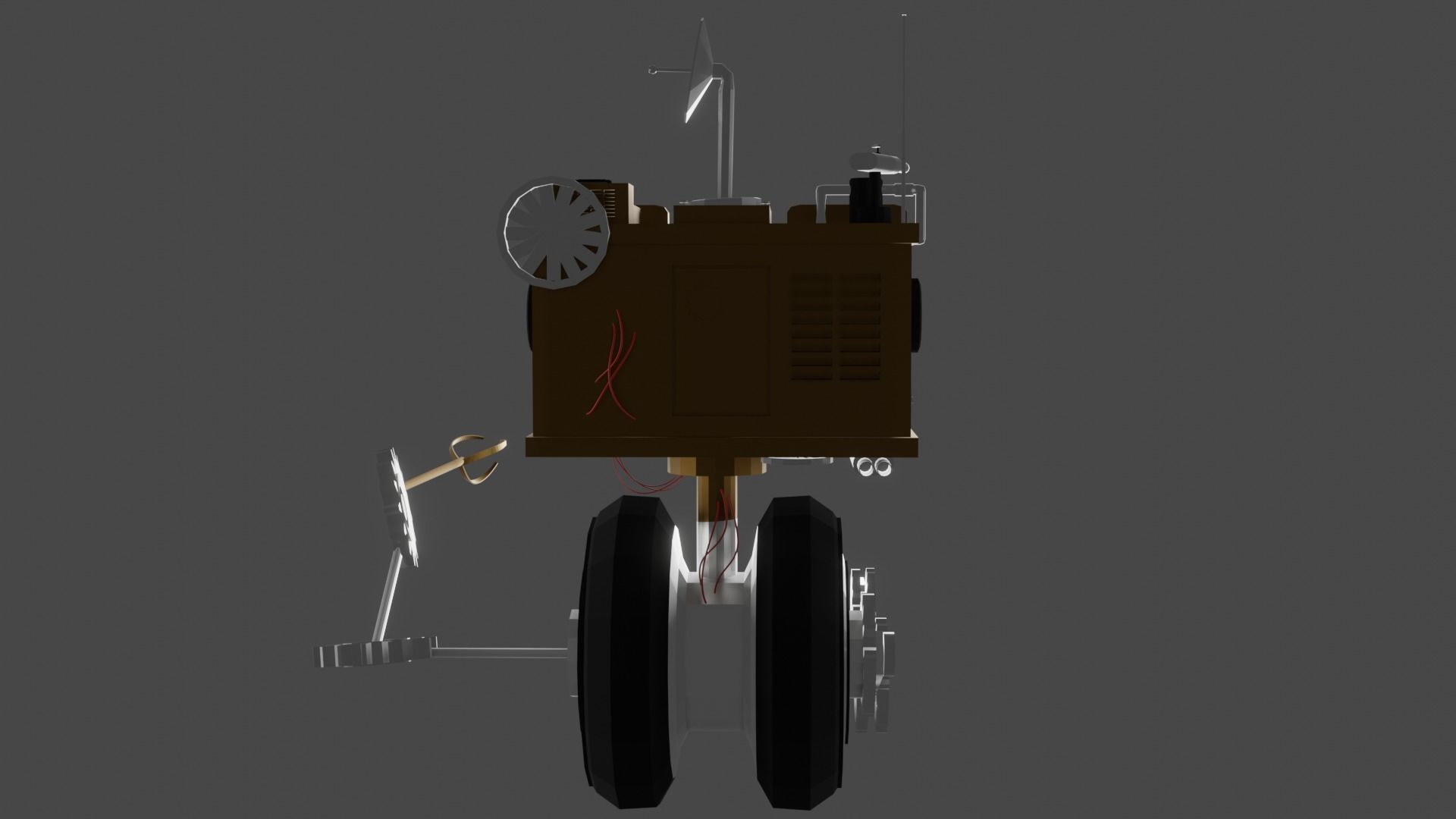 Robot steampunk Low-poly 3D model_1