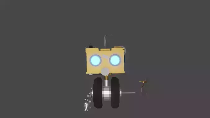 Robot steampunk Low-poly 3D model