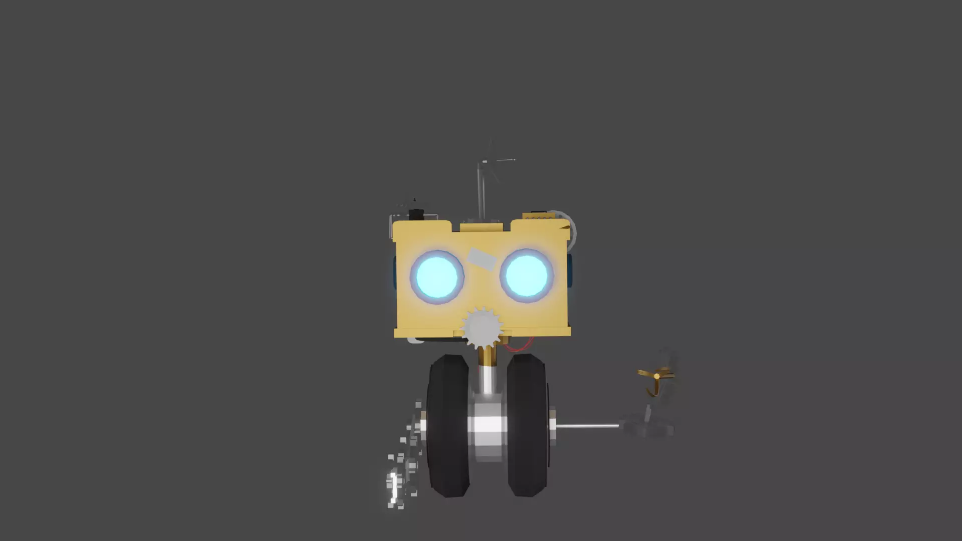 Robot steampunk Low-poly 3D model_0