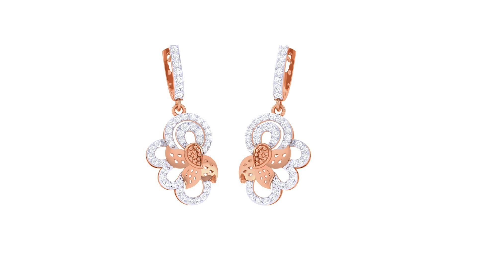 High Jewelry Earrings 3dm stl 3dm stl obj mtl 3mf details 3D print model_4