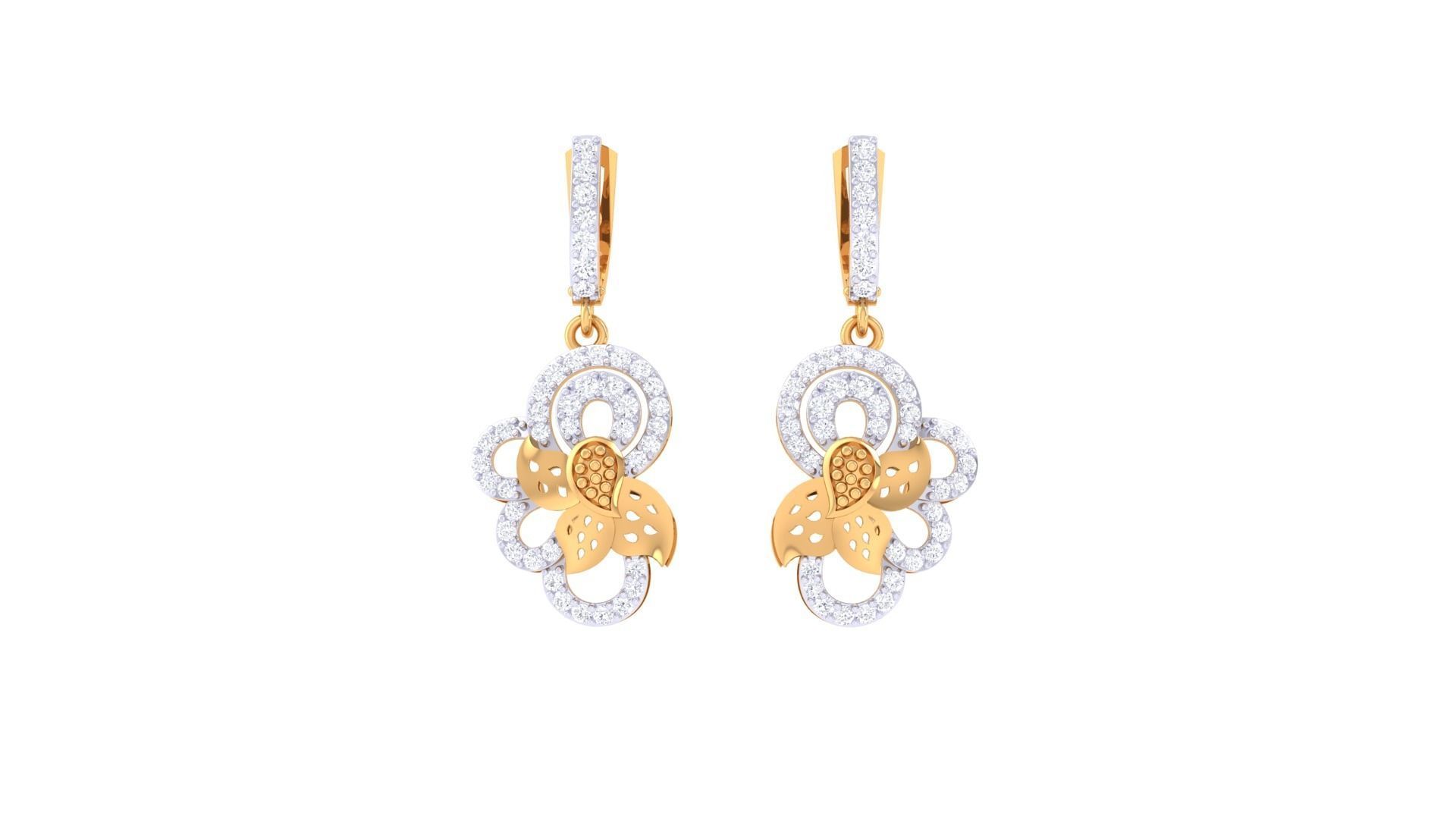 High Jewelry Earrings 3dm stl 3dm stl obj mtl 3mf details 3D print model_5