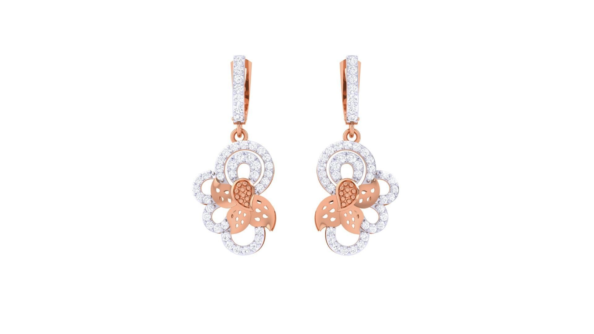 High Jewelry Earrings 3dm stl 3dm stl obj mtl 3mf details 3D print model_7