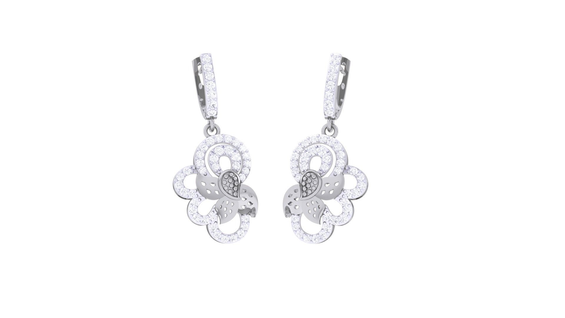 High Jewelry Earrings 3dm stl 3dm stl obj mtl 3mf details 3D print model_3