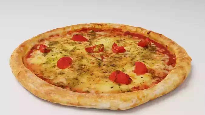 Vegetarian Pizza with cherry tomatoes and cheese