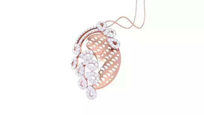 High Jewelry Pendant Necklace 3dm stl 3mf obj glb render details
