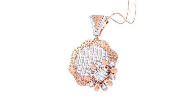 Flower High Jewelry Pendant Necklace 3dm stl 3mf obj glb render 3D print model