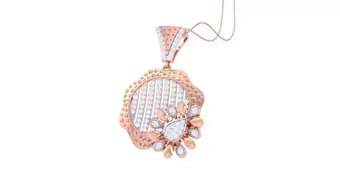Flower High Jewelry Pendant Necklace 3dm stl 3mf obj glb render 3D print model