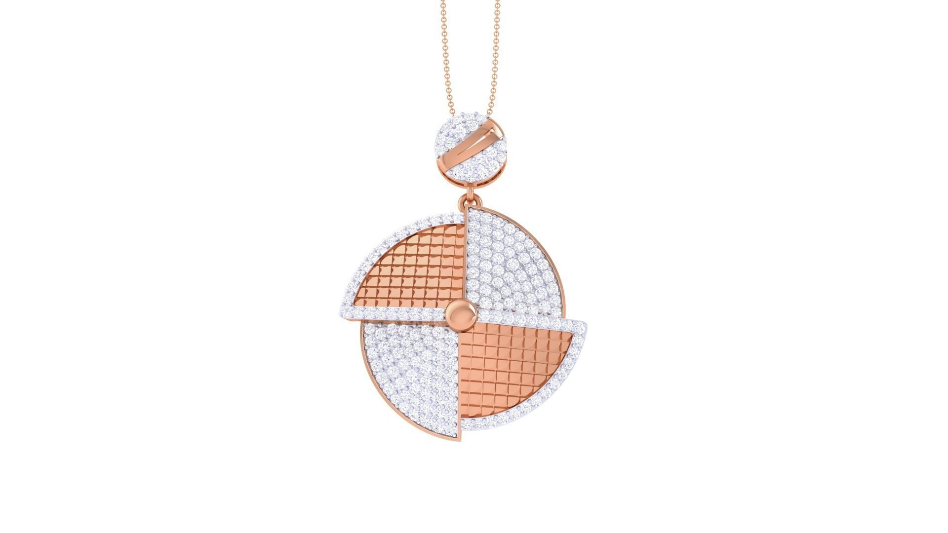 High Jewelry Pendant Necklace 3dm stl 3mf obj glb render details 3D print model_6