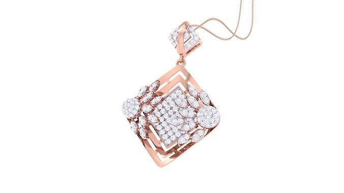 Flower High Jewelry Pendant Necklace 3dm stl 3mf obj glb render 3D print model