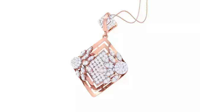 Flower High Jewelry Pendant Necklace 3dm stl 3mf obj glb render 3D print model