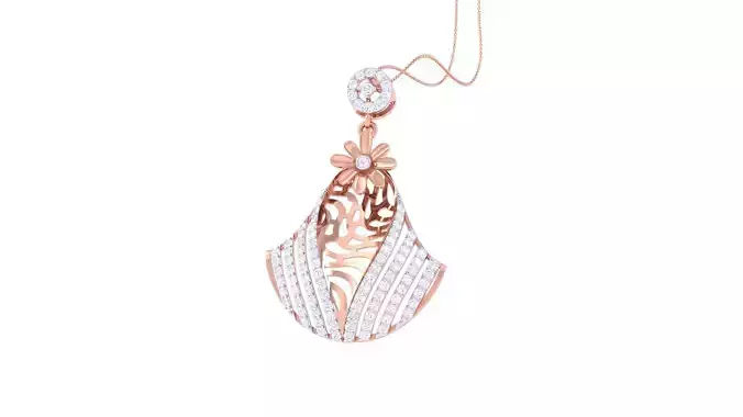 Flower High Jewelry Pendant Necklace 3dm stl 3mf obj glb render 3D print model
