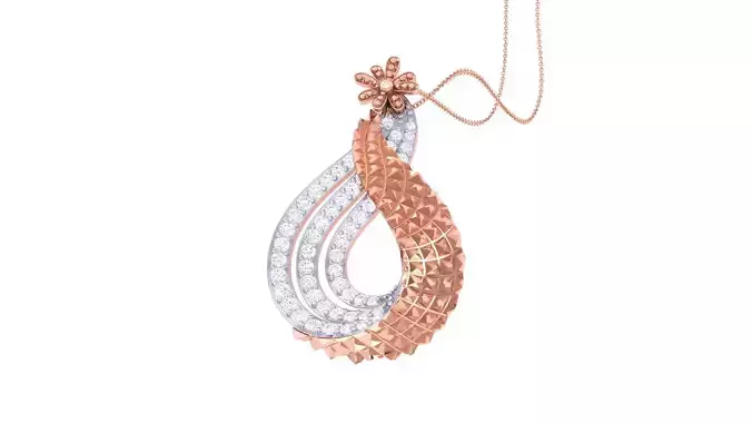 High Jewelry Pendant Necklace 3dm stl 3mf obj glb render details 3D print model