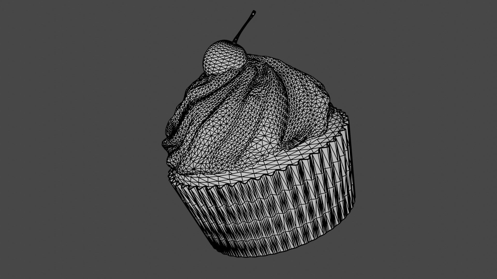 Cherry cake 3D model Low-poly 3D model_5