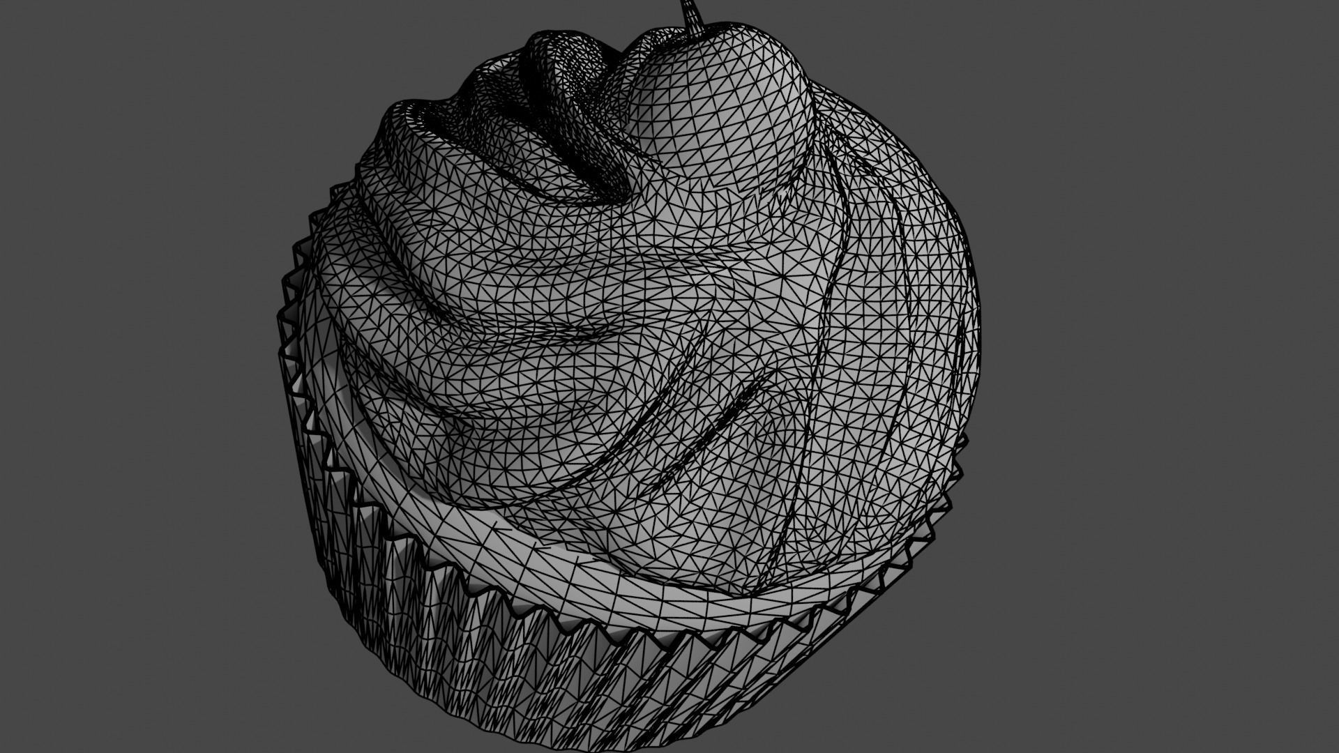 Cherry cake 3D model Low-poly 3D model_6