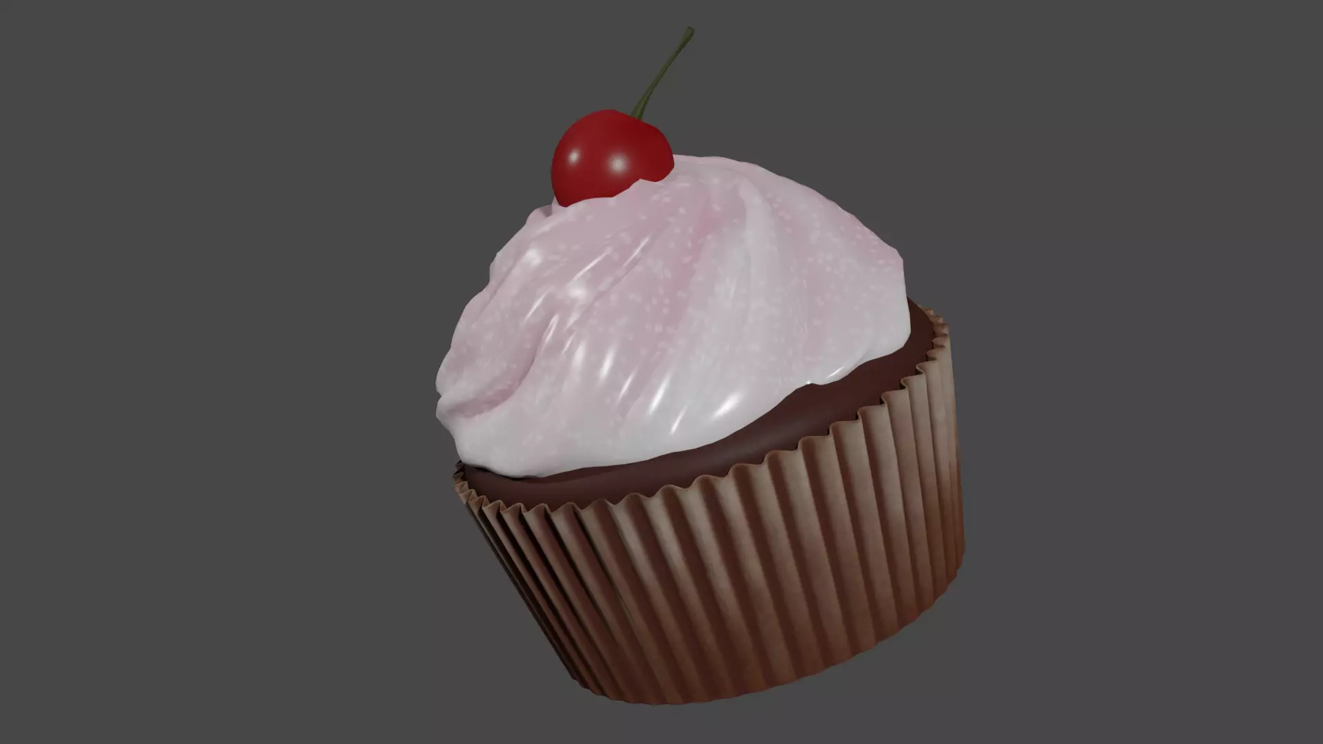 Cherry cake 3D model Low-poly 3D model_0