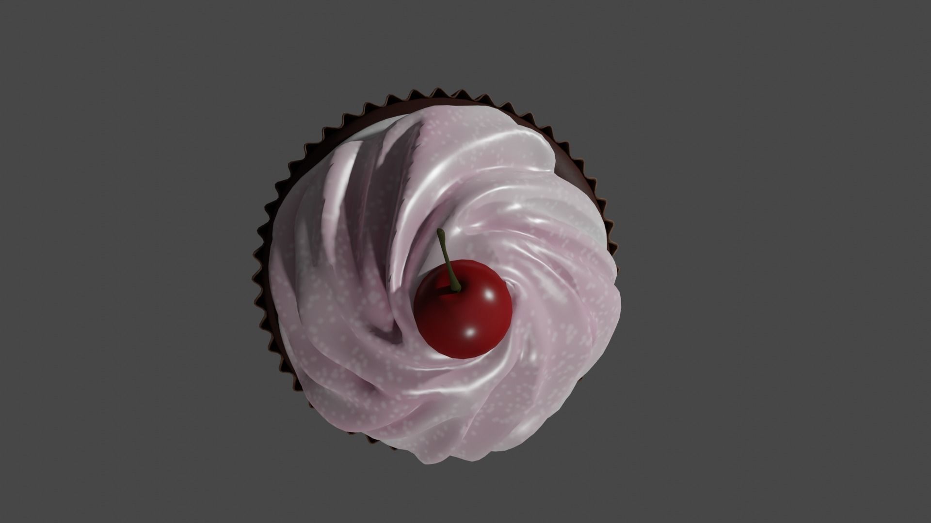 Cherry cake 3D model Low-poly 3D model_3