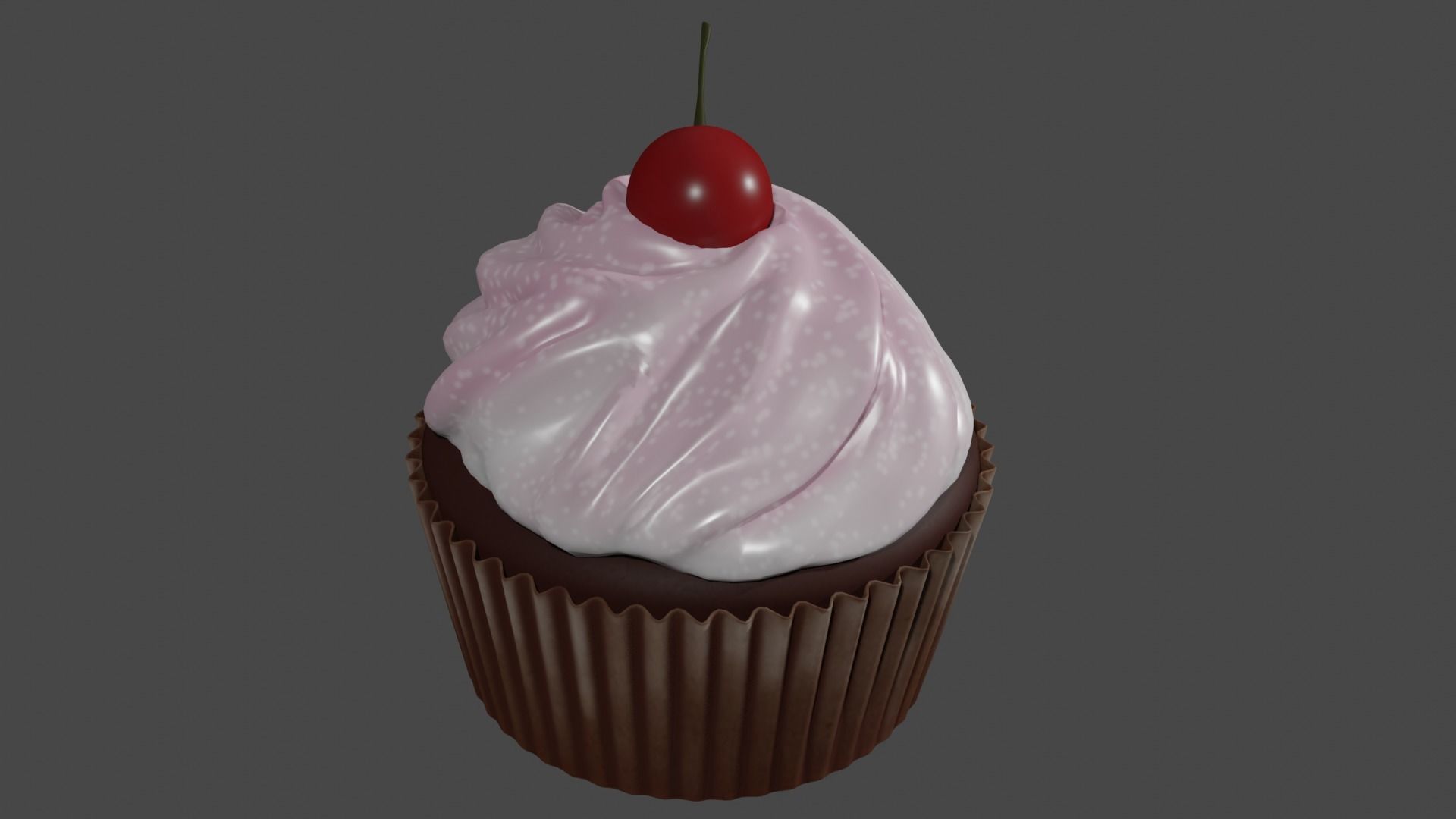 Cherry cake 3D model Low-poly 3D model_1