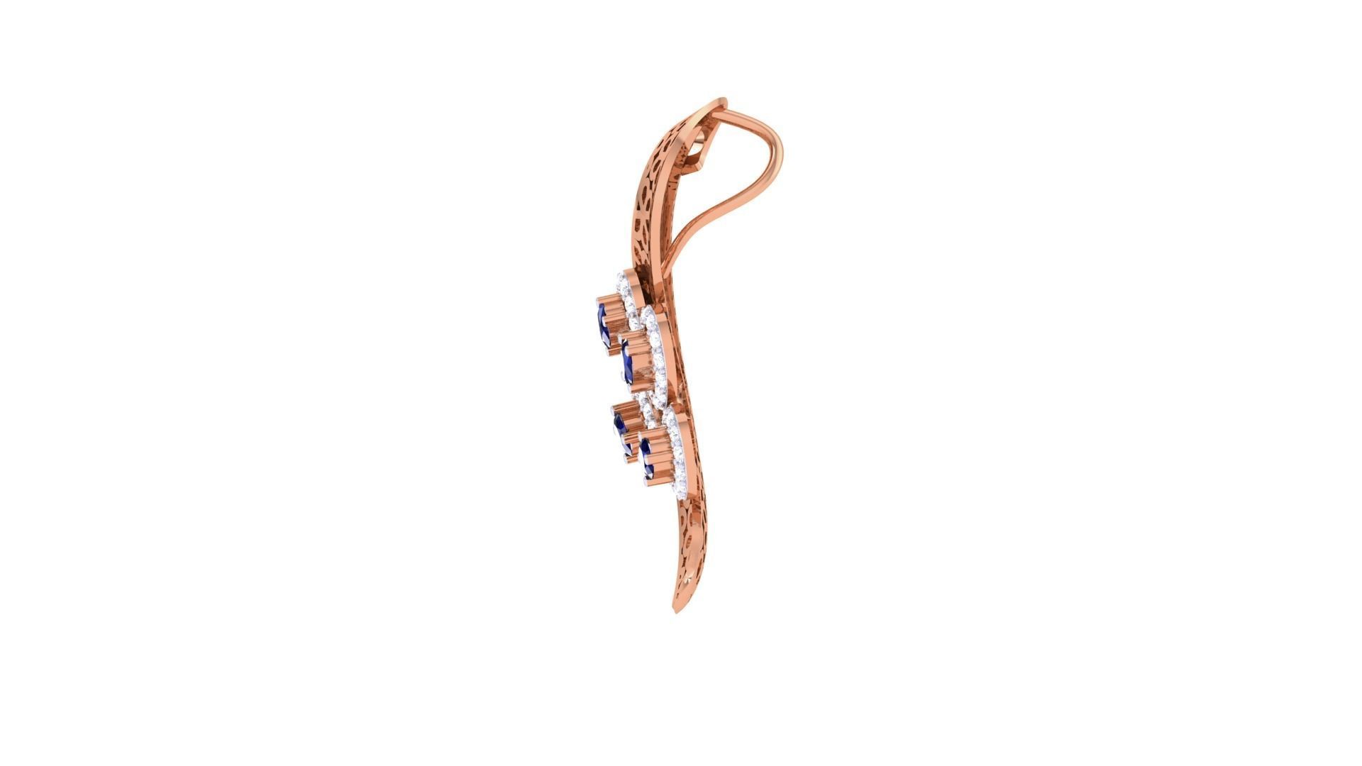 High Jewelry Pendant Necklace 3dm stl 3mf obj glb render details 3D print model_10