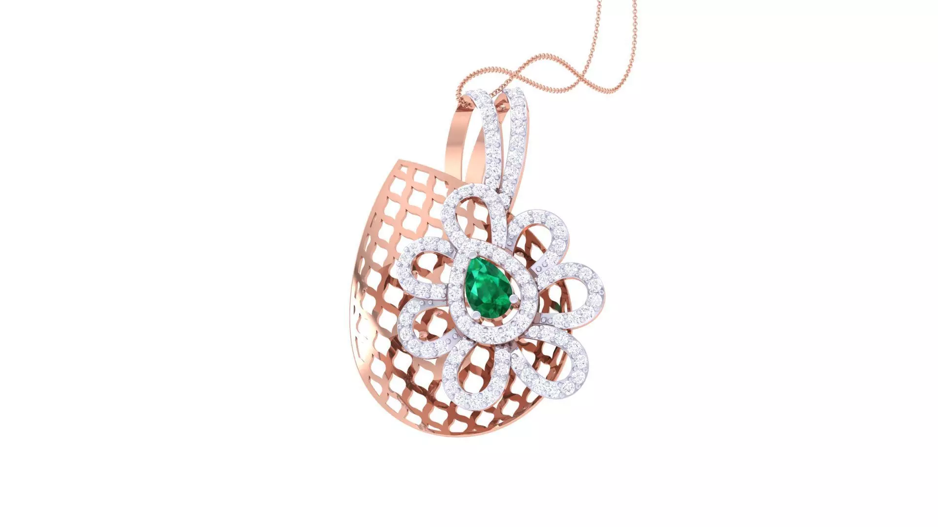 Ultra Vision Flower Mesh High Jewelry Pendant Necklace 3dm stl 3D print model