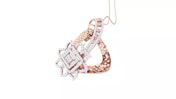 High Jewelry Pendant Necklace 3dm stl 3mf obj glb render details