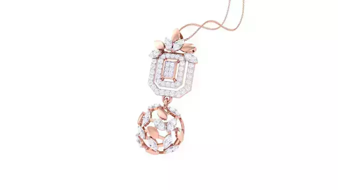 High Jewelry Pendant Necklace 3dm stl 3mf obj glb render details