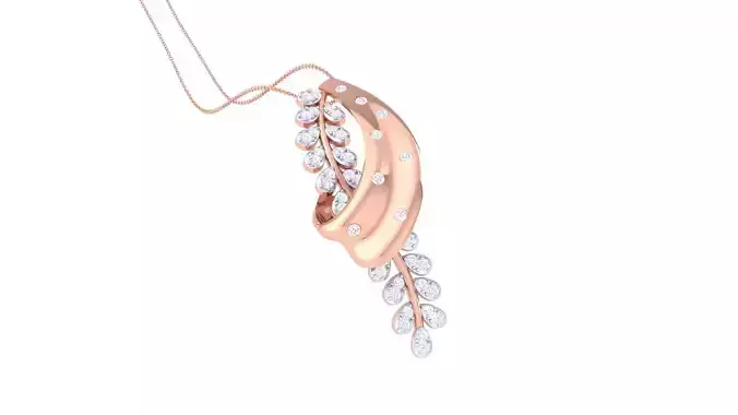 High Jewelry Pendant Necklace 3dm stl 3mf obj glb render details