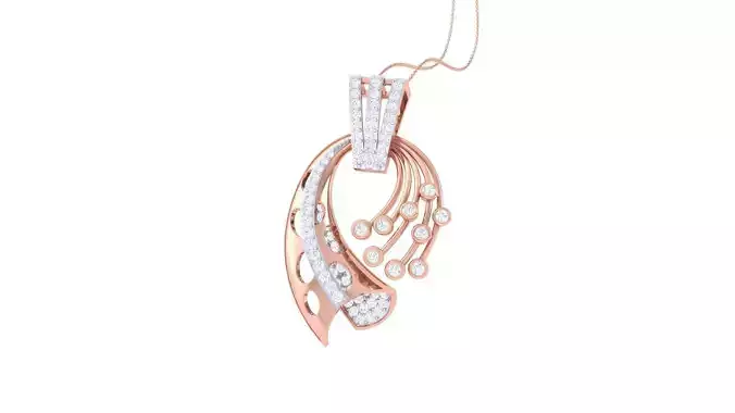 High Jewelry Pendant Necklace 3dm stl 3mf obj glb render details 3D print model