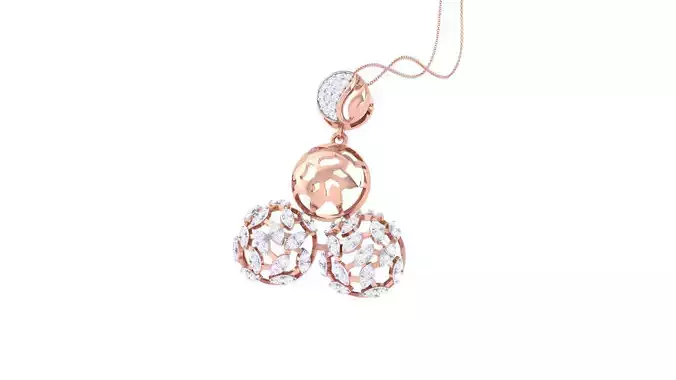 High Jewelry Pendant Necklace 3dm stl 3mf obj glb render details 3D print model