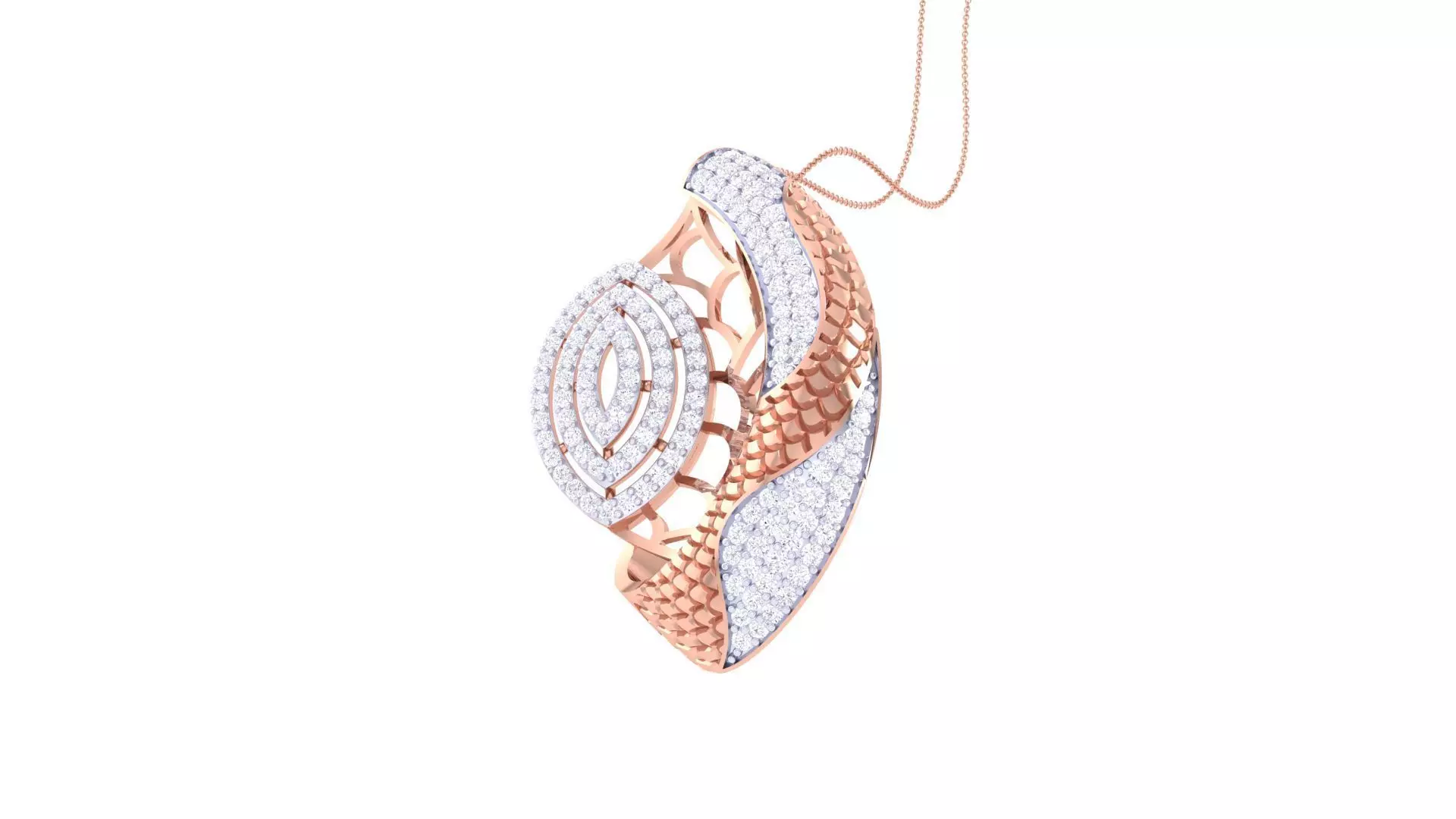 High Jewelry Pendant Necklace 3dm stl 3mf obj glb render details 3D print model_0