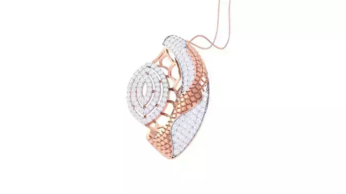 High Jewelry Pendant Necklace 3dm stl 3mf obj glb render details 3D print model