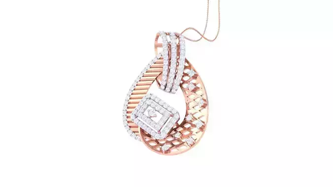 High Jewelry Pendant Necklace 3dm stl 3mf obj glb render details 3D print model