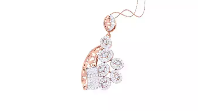 High Jewelry Pendant Necklace 3dm stl 3mf obj glb render details 3D print model