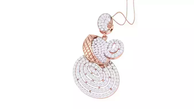 High Jewelry Pendant Necklace 3dm stl 3mf obj glb render details 3D print model