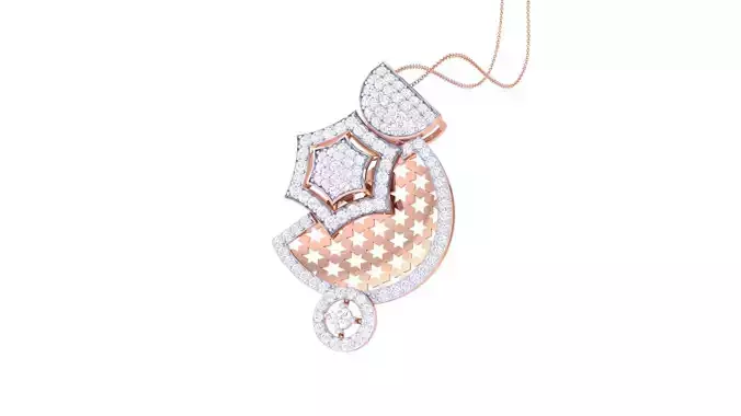 High Jewelry Pendant Necklace 3dm stl 3mf obj glb render details