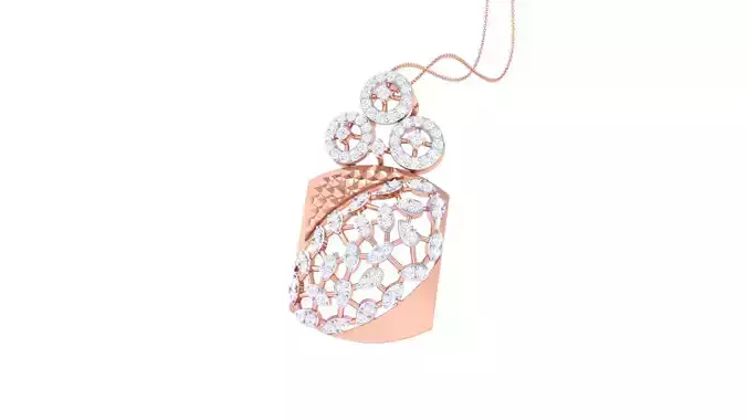 High Jewelry Pendant Necklace 3dm stl 3mf obj glb render details