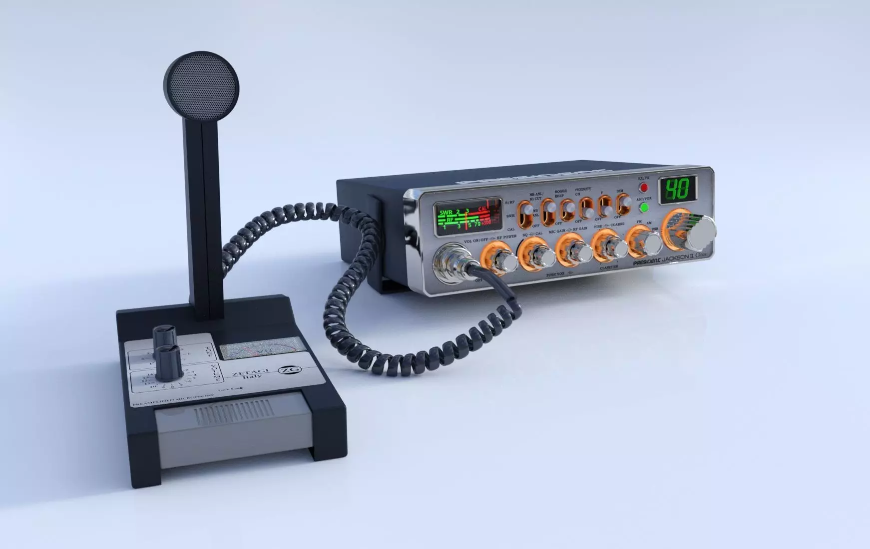 President Jackson II classic CB Radio 3D model_0