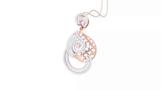 High Jewelry Pendant Necklace 3dm stl 3mf obj glb render details