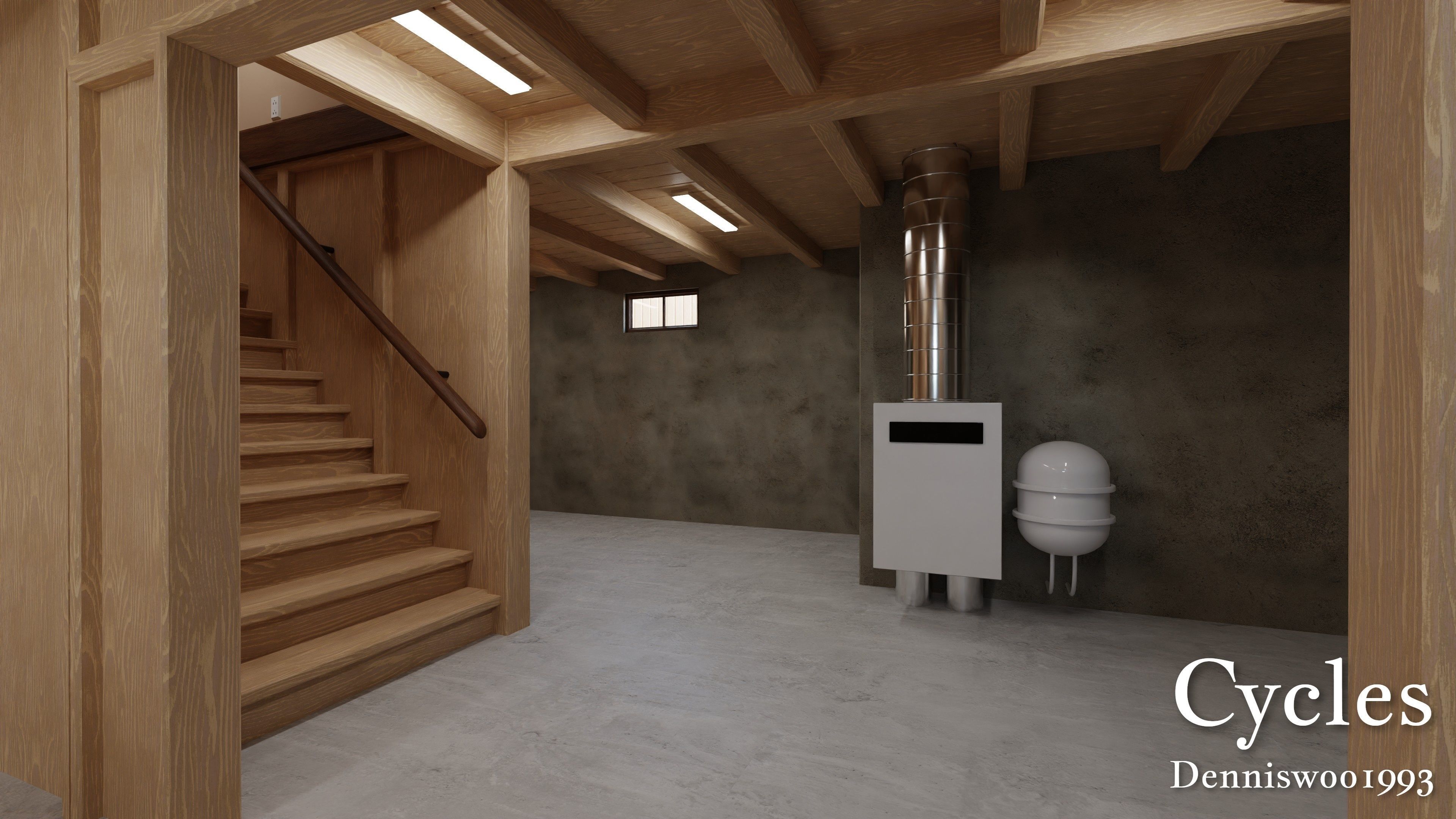 Modular Classic Style American House 7 Low-poly 3D model_14