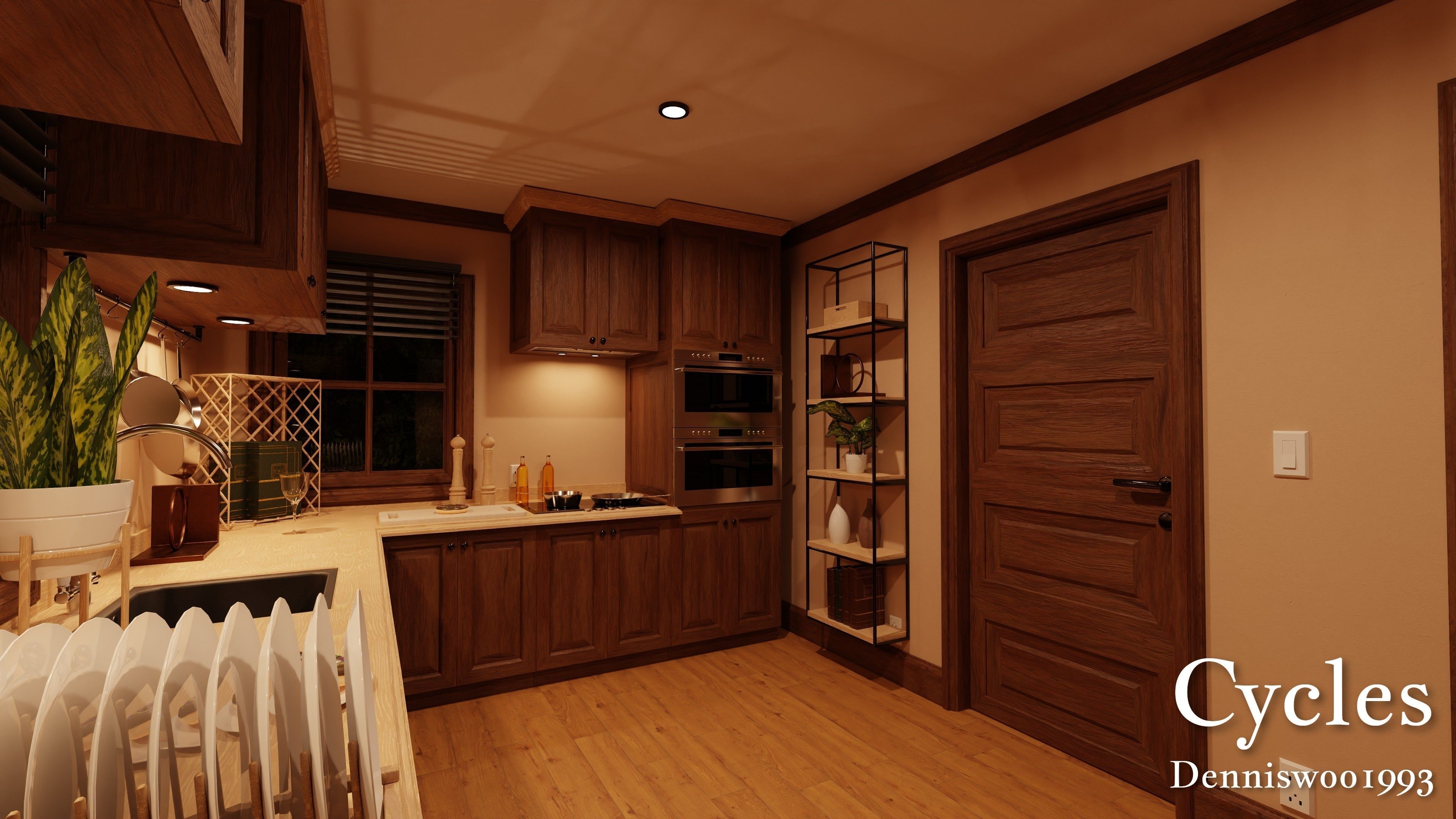 Modular Classic Style American House 7 Low-poly 3D model_24